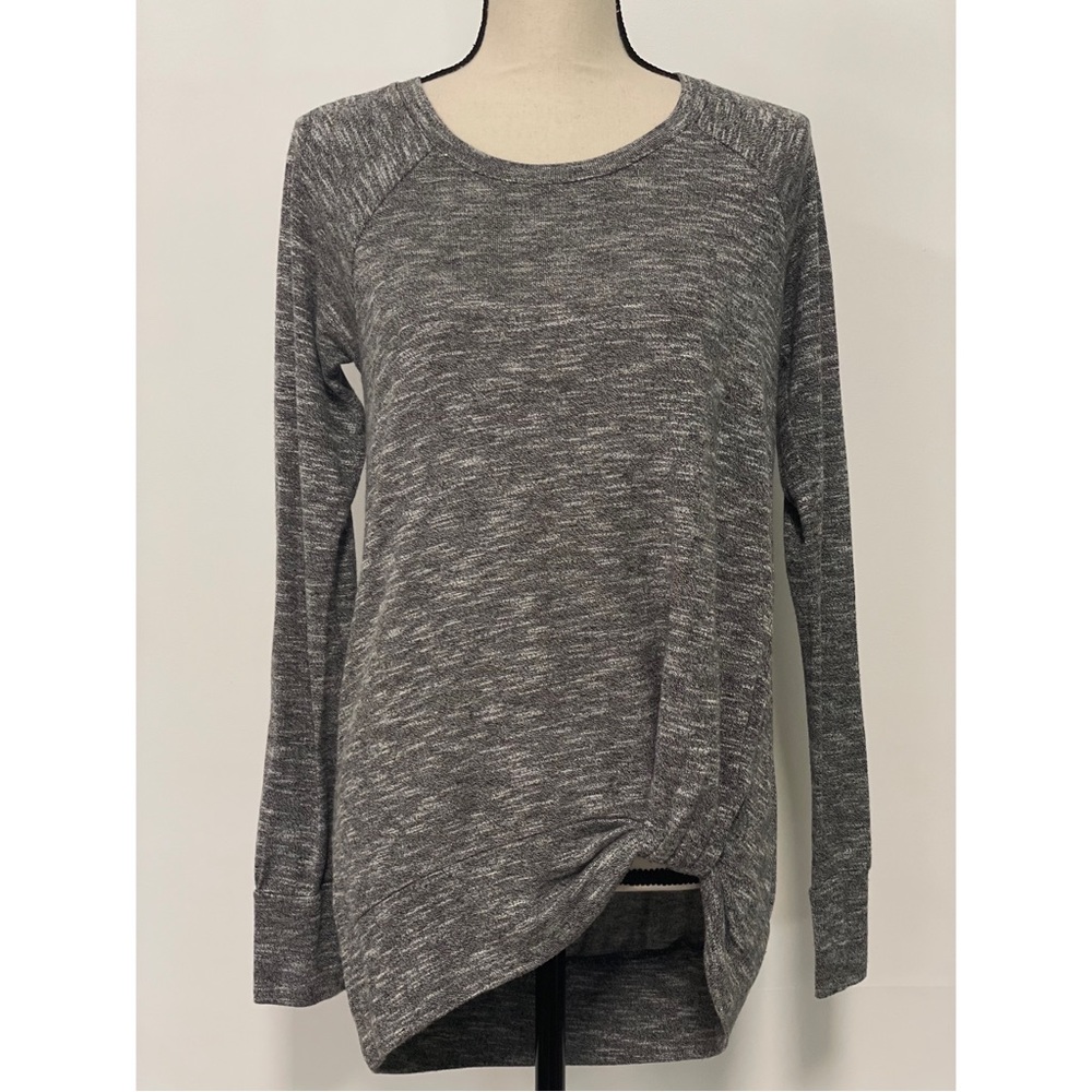 Juicy Couture Knot Front Long Sleeve Tunic Top Heather Grey Size M